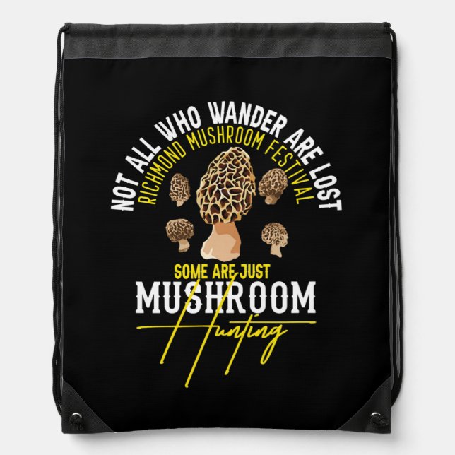 Mushroom Hunter Morel Mushrooms Richmond Mushroom Drawstring Bag (Front)