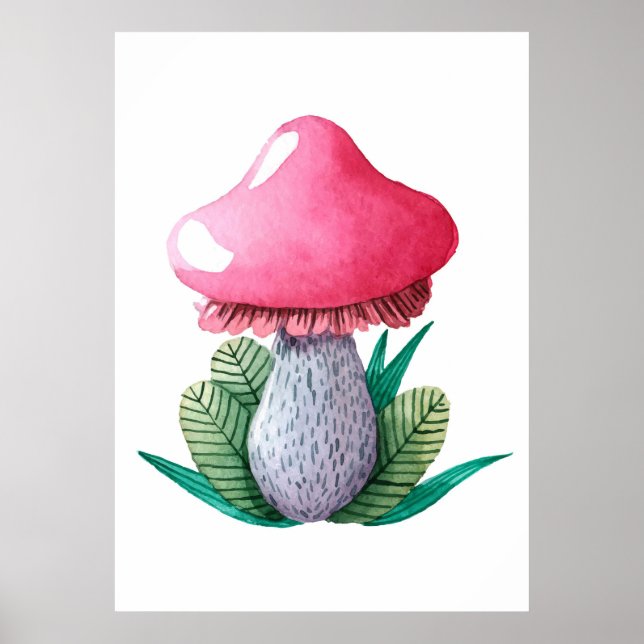 Mushroom Hunter Mushroom And Leaves Poster (Front)