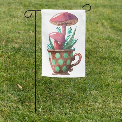 Mushroom Hunter Mushrooms In A Cup Garden Flag