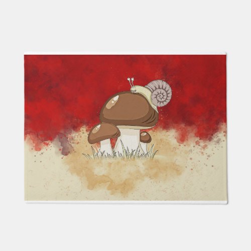 Mushroom Hunter Mushrooms Watercolor Doormat