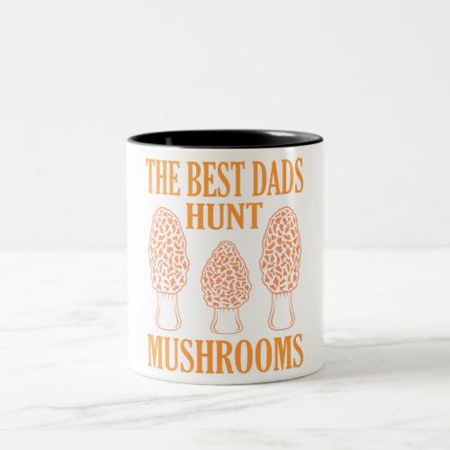 Mushroom Hunting Dads Morels Hunter Mycologist Gra Two_Tone Coffee Mug