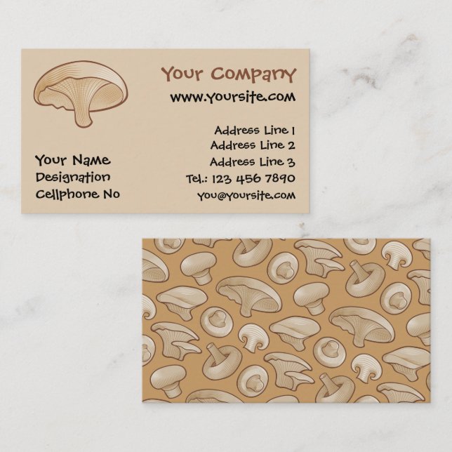 Mushroom Icon Business Card (Front/Back)