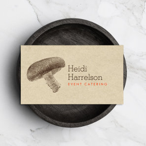 Mushroom Illustration Brown/Tan - Catering, Chef Business Card