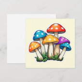 Mushroom Illustration Square Postcard (Front/Back)