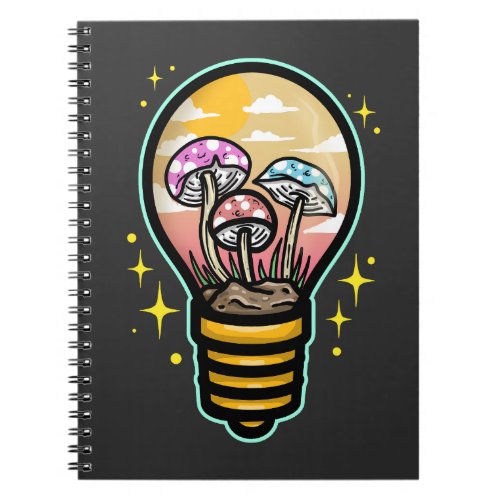 Mushroom in a Light Bulb Notebook