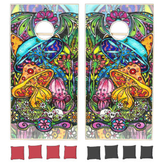 Mushroom in Mouse Garden Cornhole Set