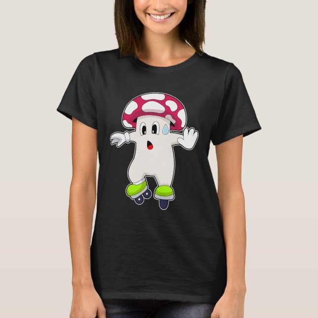 Mushroom Inline skating Roller skates T-Shirt (Front)