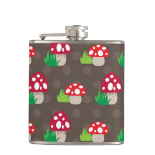 mushroom kids pattern flask