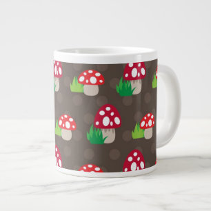 mushroom kids pattern large coffee mug