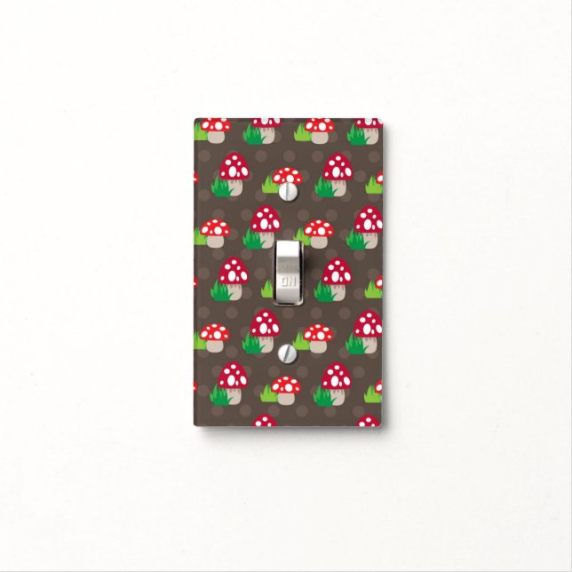mushroom kids pattern light switch cover (In Situ)