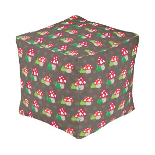 mushroom kids pattern pouf