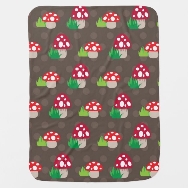 mushroom kids pattern stroller blanket (Front)