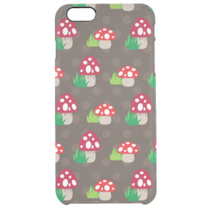 mushroom kids pattern clear iPhone 6 plus case