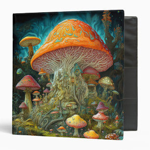 Mushroom Landscape Surreal Fantasy Art 3 Ring Binder