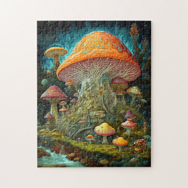 Mushroom Landscape Surreal Fantasy Art Jigsaw Puzzle (Vertical)