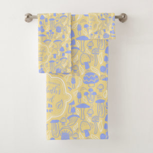 Mushroom Lavender Cream Bath Towel Set