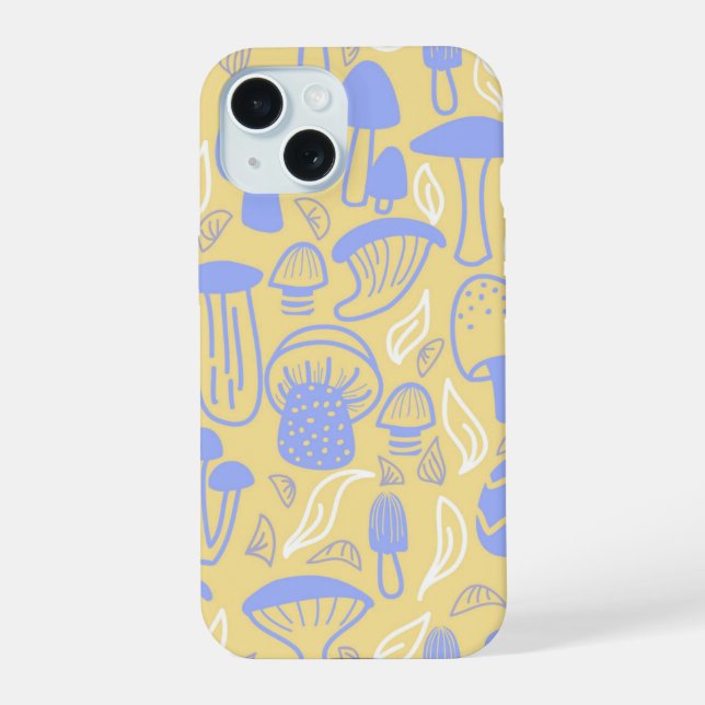 Mushroom Lavender Cream Iphone Case (Back)