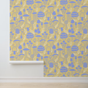 Mushroom Lavender Mustard Wallpaper