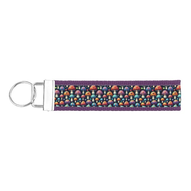 Mushroom Love Wrist Keychain (Keys on Left)
