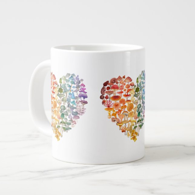 Mushroom Lovers - Rainbow Heart Specialty Mug (Front Left)