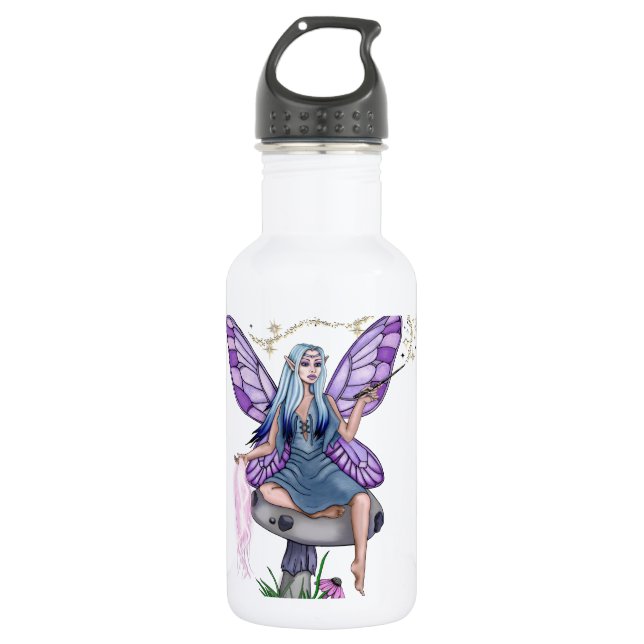 Mushroom Magic Fairy Stainless Steel Water Bottle (Front)