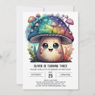 Mushroom Magic Kids Birthday Invitation