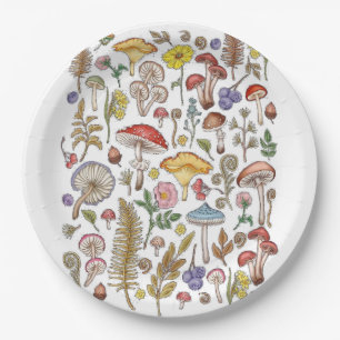Mushroom, Magic Mushroom, Nature Lover Mushroom Paper Plates