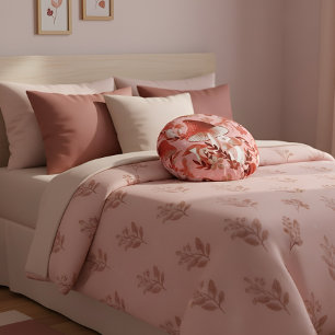 Mushroom Magic pink and red Round Pillow