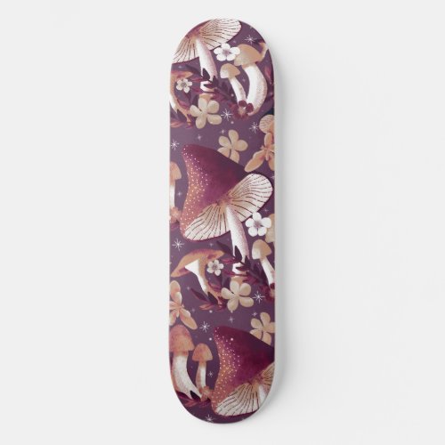 Mushroom Magic Purple Skateboard