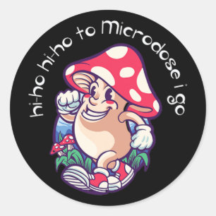 Mushroom Microdosing Mental Health Awareness  Classic Round Sticker