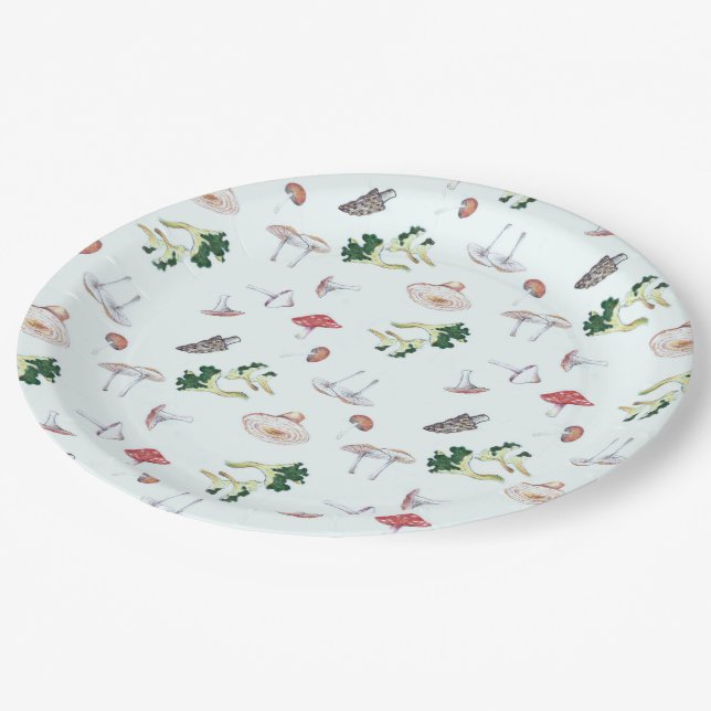 Mushroom Mix Paper Plates (Angled)