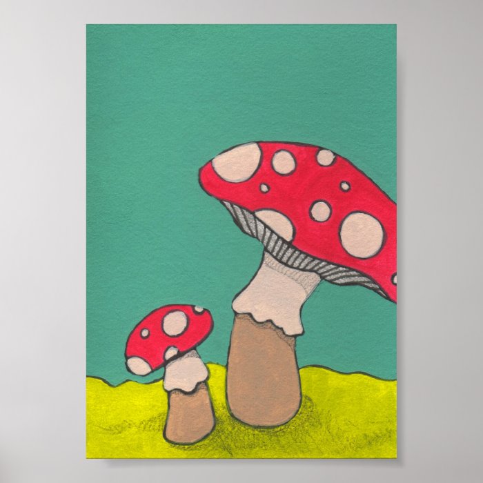 Mushroom Mixed Media Print