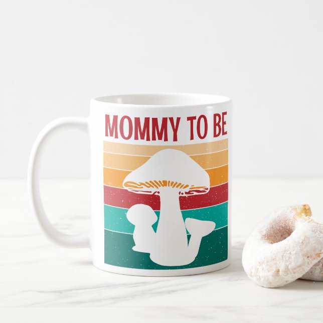 mushroom Mommy To Be baby shower  Coffee Mug (With Donut)