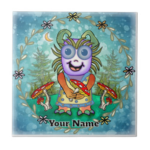 Mushroom Monster Ceramic Tile