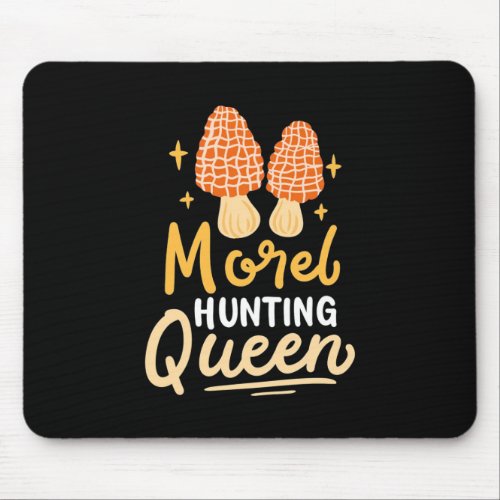 Mushroom Morel Hunting Queen Mouse Pad