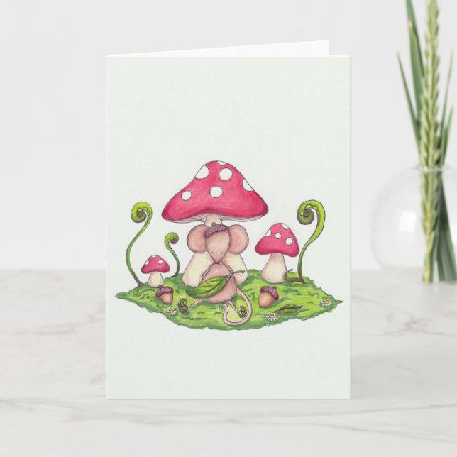 Mushroom Mouse Holiday Card (Front)