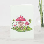Mushroom Mouse Holiday Card at Zazzle