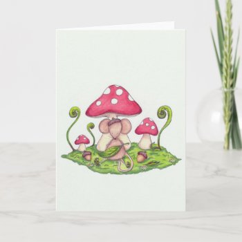 Mushroom Mouse Holiday Card by SarahLoCascioDesigns at Zazzle