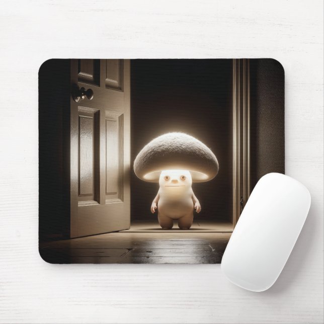 Mushroom Munchkin Glowing In a Doorway Mouse Pad (With Mouse)