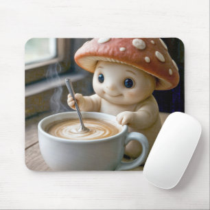 Mushroom Munchkin Stirring Morning Coffee Mouse Pad