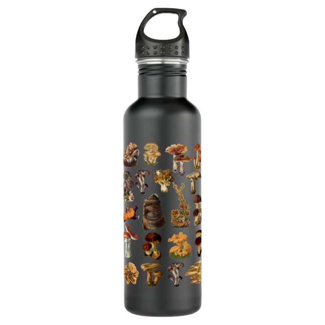 Mushroom Mycology Fungi Foraging Mushroom Whispere Stainless Steel Water Bottle (Front)