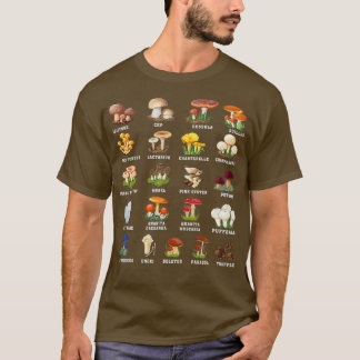 Mushroom Mycology Heart Fungi Foraging Nature T-Shirt