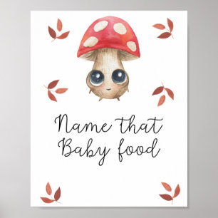 Mushroom - name that baby food shower poster