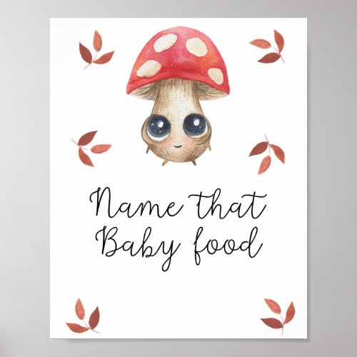 Mushroom _ name that baby food shower poster