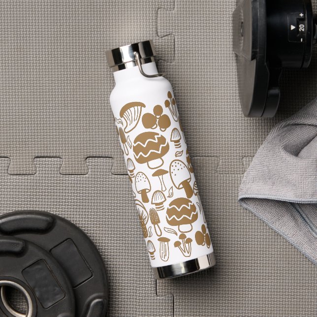 Mushroom Nature Brown Water Bottle (Gym)