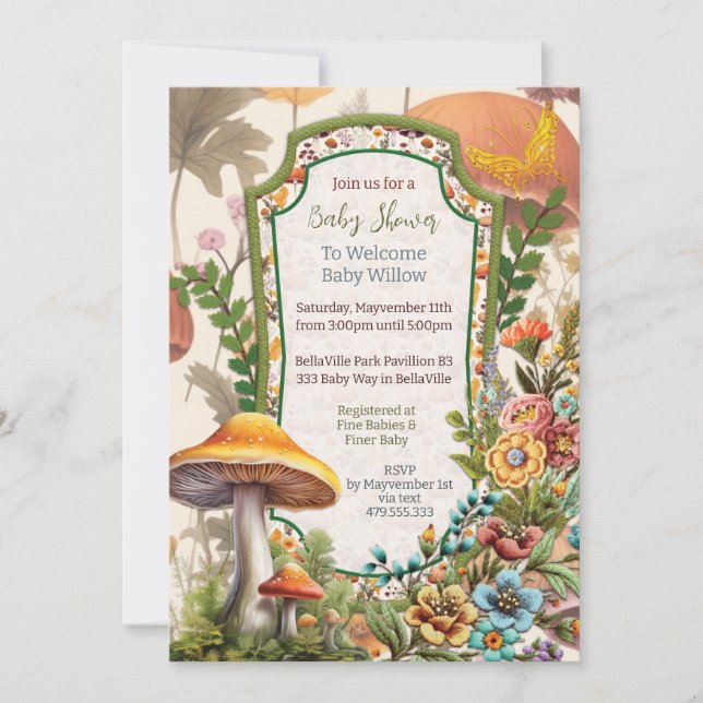 Mushroom Nature Party Shower Invitation (Front)
