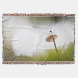 Mushroom Nature Photo Throw Blanket