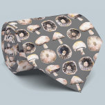 Mushroom Neck Tie<br><div class="desc">Minimalist watercolor painting of mushrooms in neutral shades of brown and gray.  Original art by Nic Squirrell. Perfect for your favorite cook,  chef,  gourmet,  vegan or all round fun guy!</div>