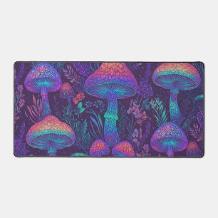 Mushroom Neon Forest Dreamscape Desk Mat