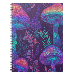 Mushroom Neon Forest Dreamscape Notebook